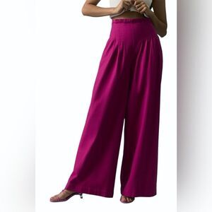 Anthropologie Pants High Rise Pleated Orchid Purple Wide Leg 6